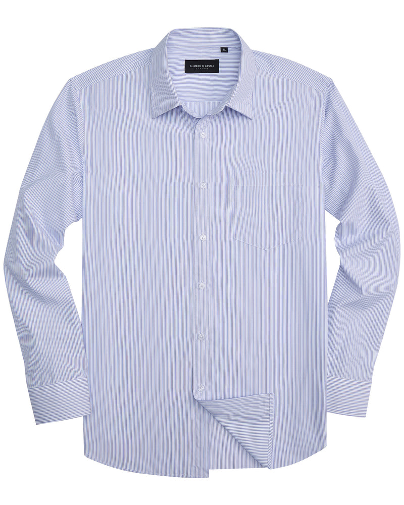 Alimens & Gentle Men's Striped Dress Shirt Button Down Regular Fit Shirts