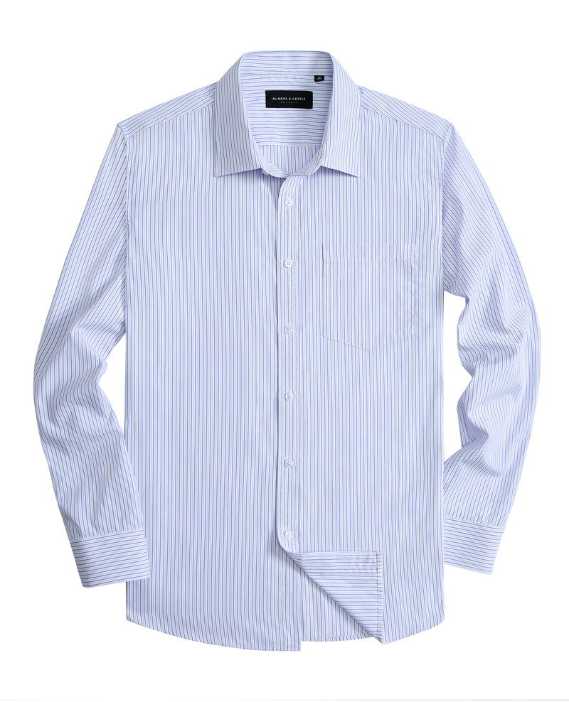 Alimens & Gentle Men's Striped Dress Shirt Button Down Regular Fit Shirts