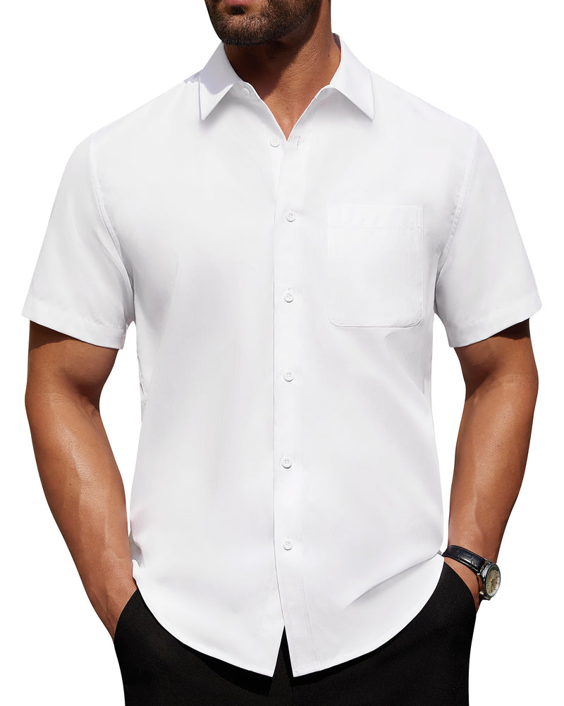 Alimens & Gentle Mens Short Sleeve Dress Shirt Wrinkle Free