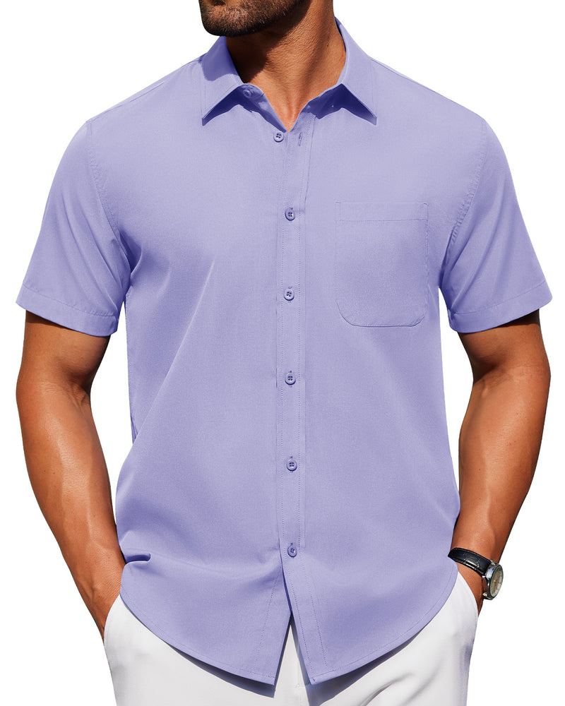 Alimens & Gentle Mens Short Sleeve Dress Shirt Wrinkle Free