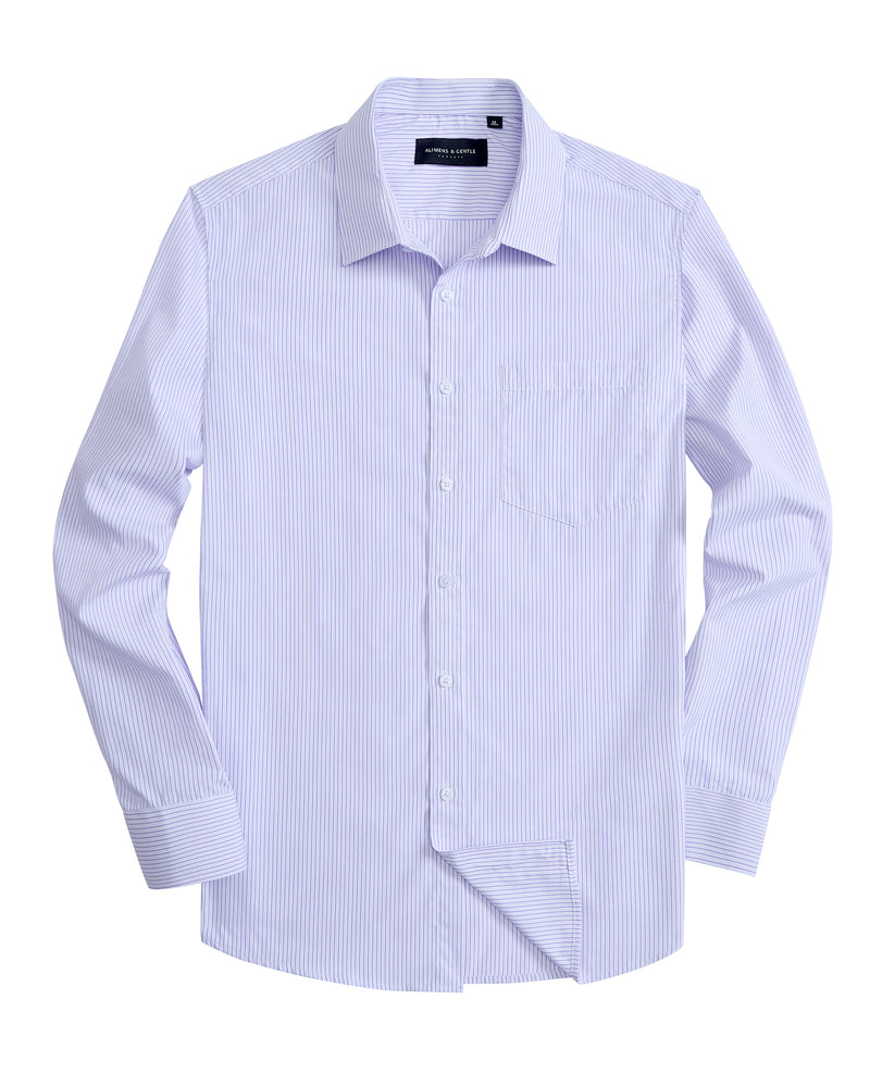 Alimens & Gentle Men's Striped Dress Shirt Button Down Regular Fit Shirts