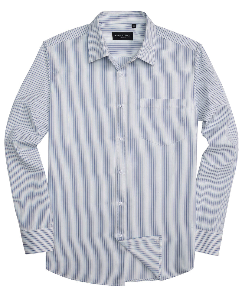 Alimens & Gentle Men's Striped Dress Shirt Button Down Regular Fit Shirts