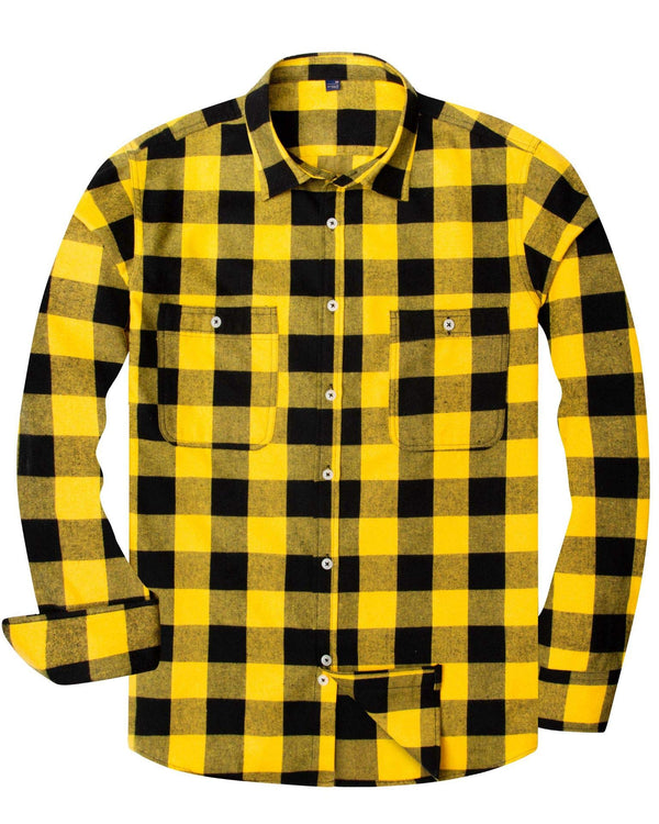 Men's Button Down Regular Fit Long Sleeve Plaid Flannel Casual Shirts