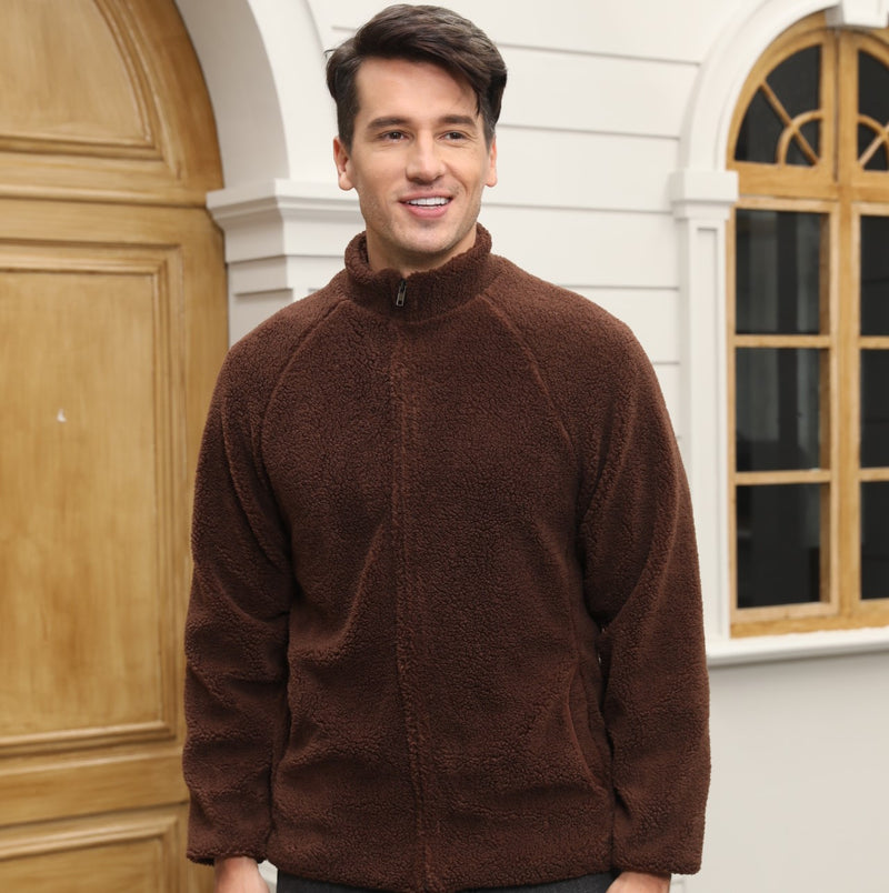 Alimens&Gentle Men's Cozy Warm Fleece Coats