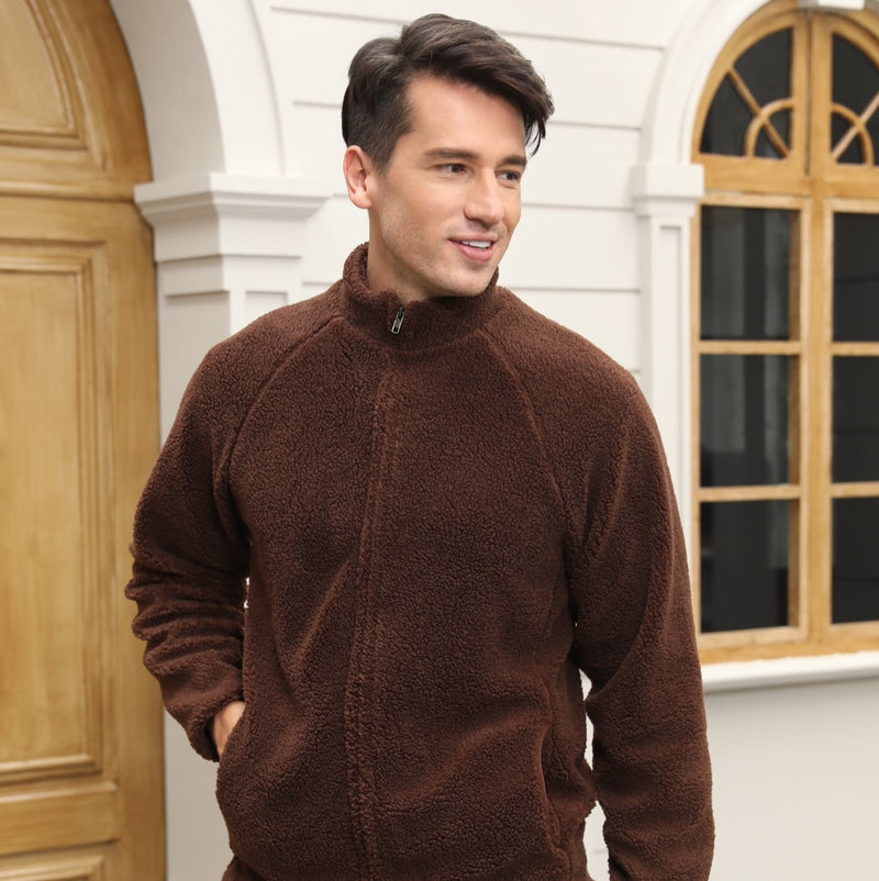 Alimens&Gentle Men's Cozy Warm Fleece Coats