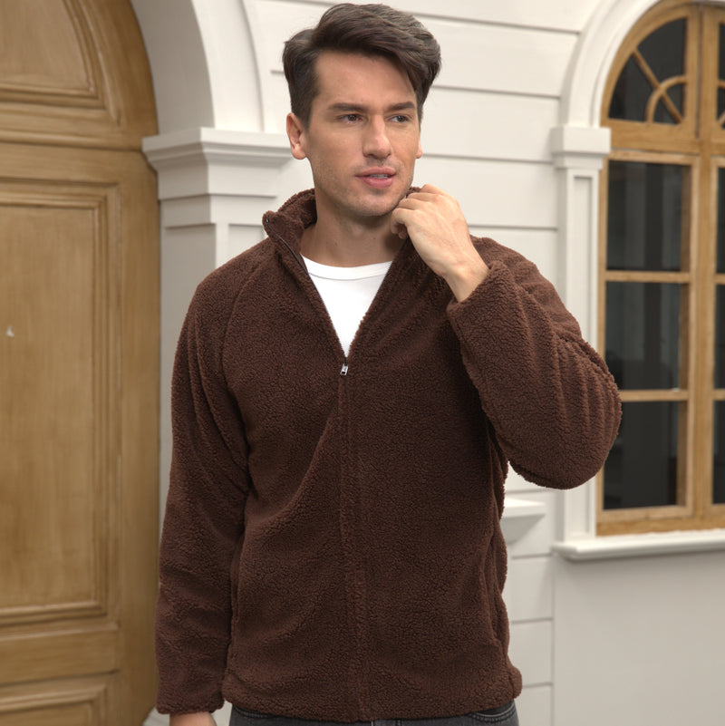 Alimens&Gentle Men's Cozy Warm Fleece Coats