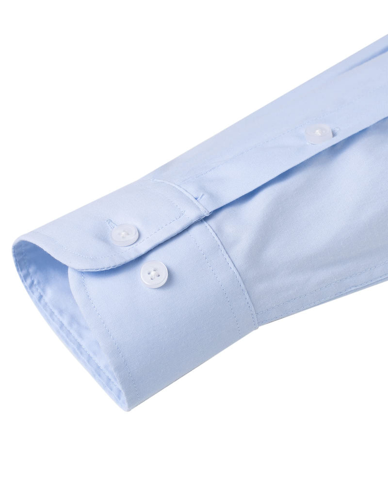 Men's Solid Oxford Shirt Long Sleeve Button Down Shirts with Pocket