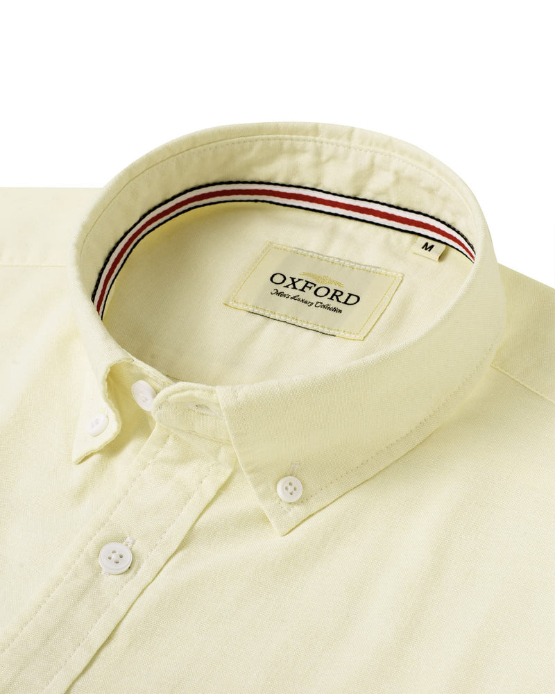 Men's Solid Oxford Shirt Long Sleeve Button Down Shirts with Pocket