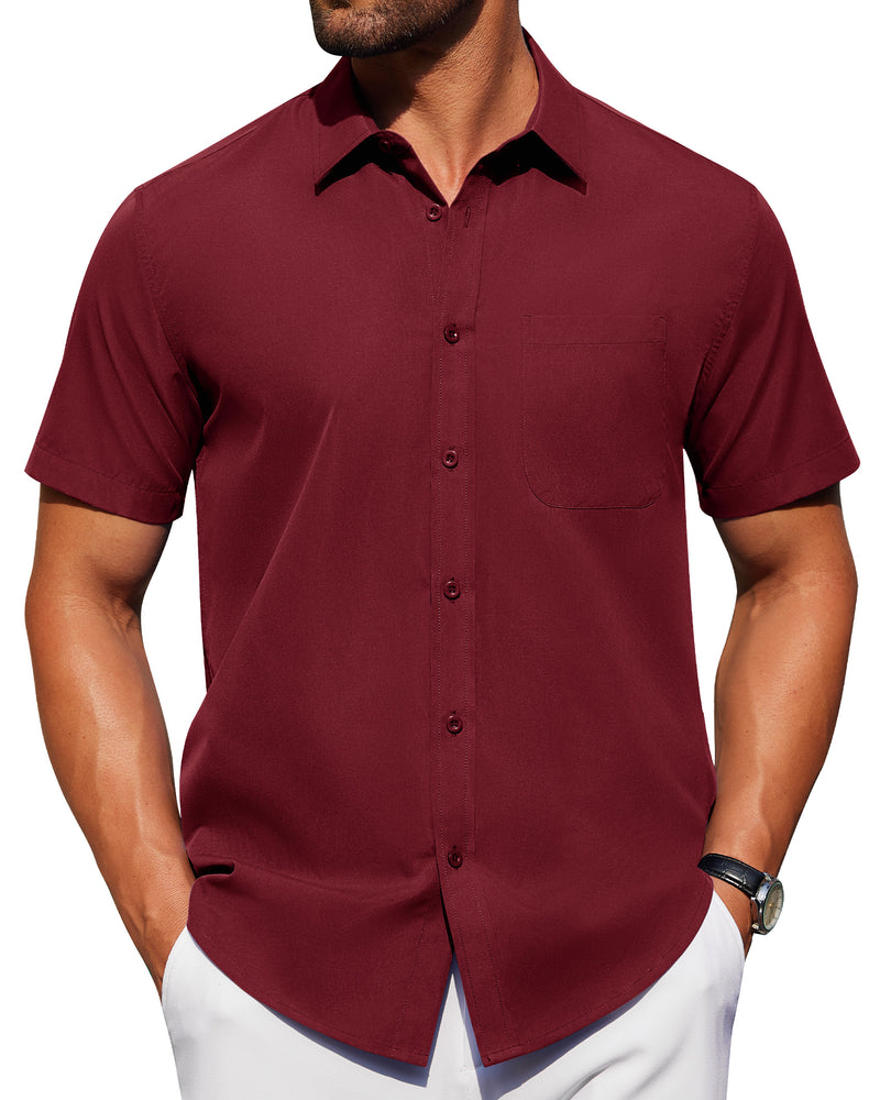 Alimens & Gentle Mens Short Sleeve Dress Shirt Wrinkle Free