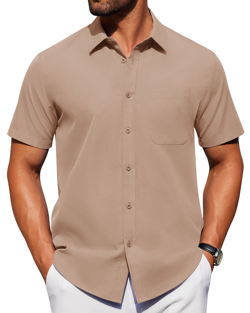 Alimens & Gentle Mens Short Sleeve Dress Shirt Wrinkle Free