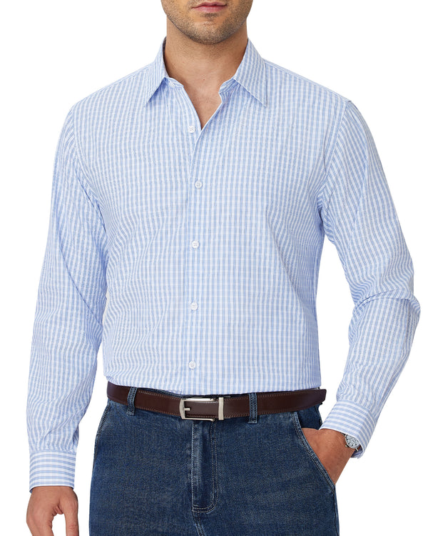 Alimens & Gentle Men's Plaid Button Down Dress Shirt Long Sleeve