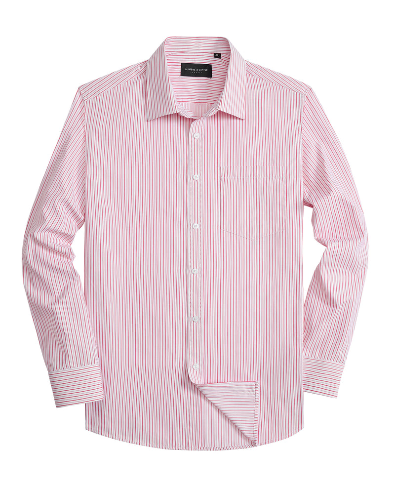 Alimens & Gentle Men's Striped Dress Shirt Button Down Regular Fit Shirts