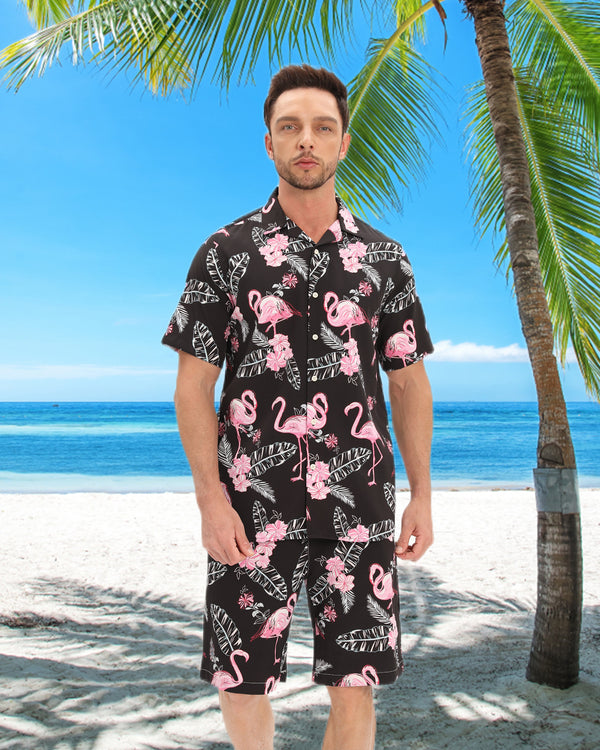 Short Sleeve Regular Fit Hawaiian Suit