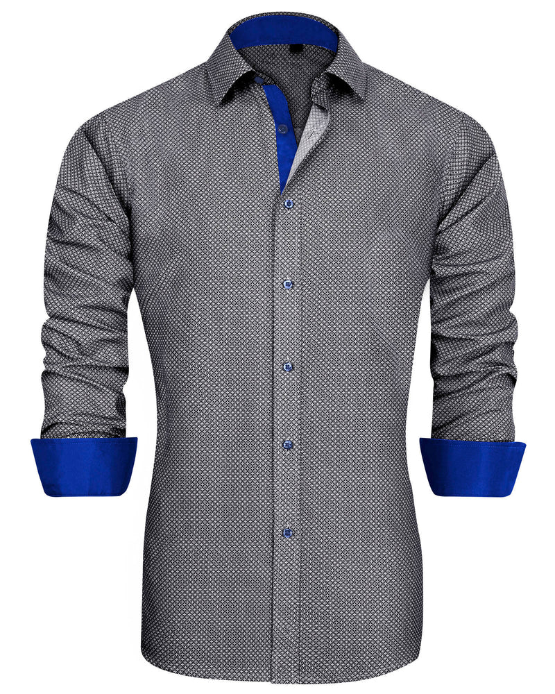 Men's Casual Cotton Long Sleeve Dress Shirt