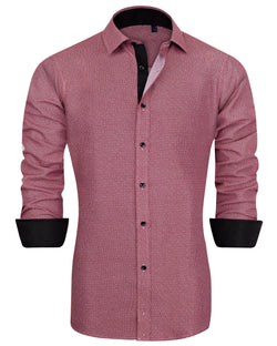 Men's Casual Cotton Long Sleeve Dress Shirt