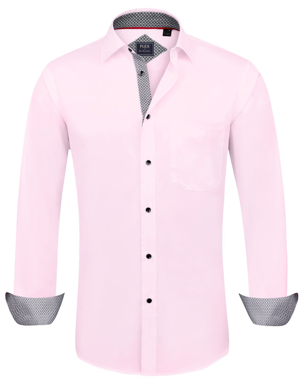 Men's Casual Cotton Long Sleeve Dress Shirt