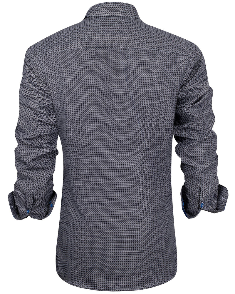 Men's Casual Cotton Long Sleeve Dress Shirt