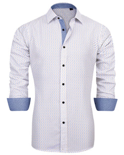 Men's Casual Cotton Long Sleeve Dress Shirt