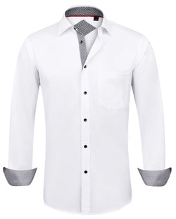 Men's Casual Cotton Long Sleeve Dress Shirt