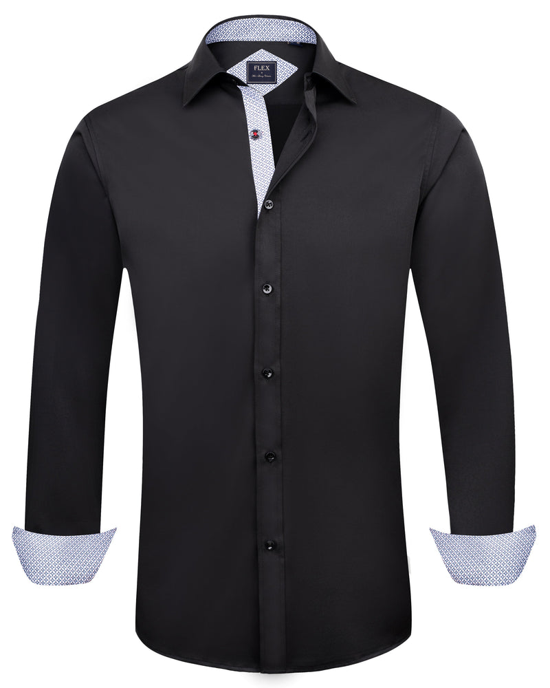 Men's Casual Cotton Long Sleeve Dress Shirt