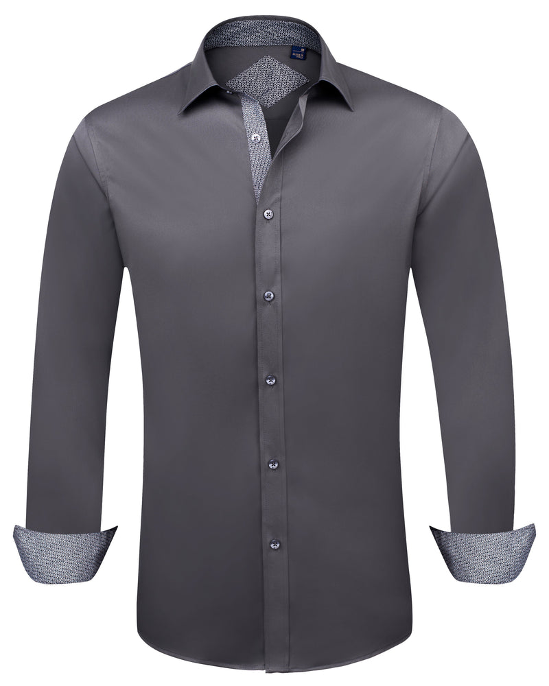 Men's Casual Cotton Long Sleeve Dress Shirt