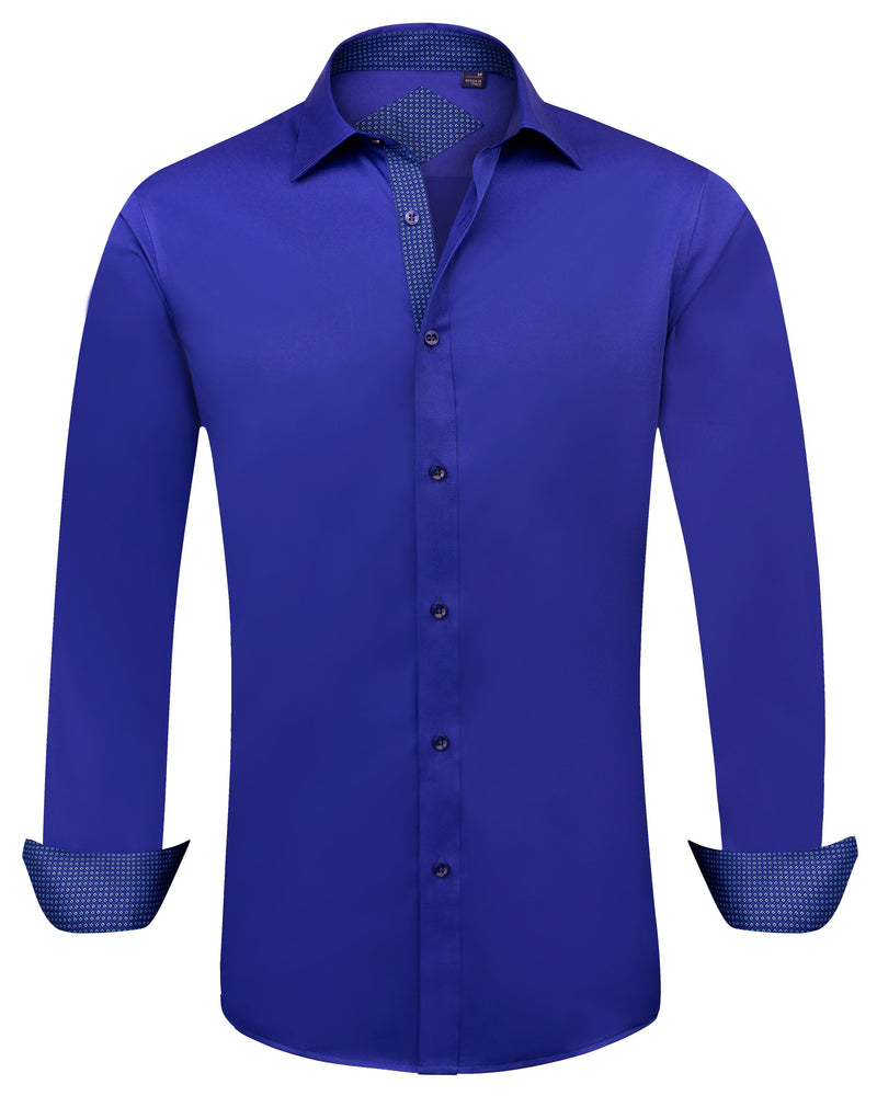 Men's Casual Cotton Long Sleeve Dress Shirt