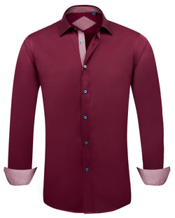 Men's Casual Cotton Long Sleeve Dress Shirt