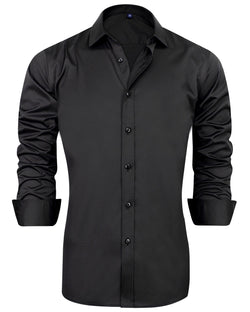 Men's Casual Cotton Long Sleeve Dress Shirt