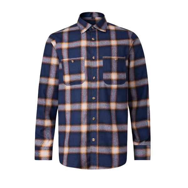 Men’s Plaid Flannel Shirts-Long Sleeve Casual Button Down Slim